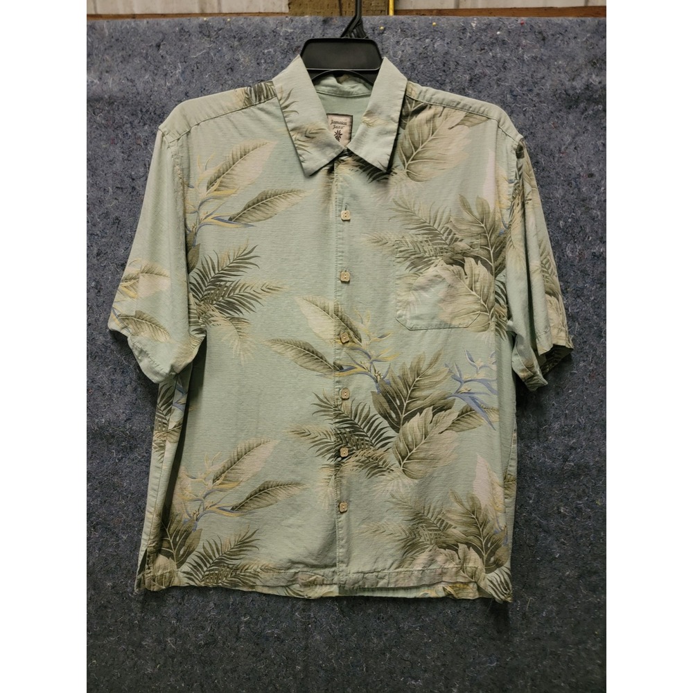 Jamaicia Jaxx Men's Button-Up Green Ferns Short Sleeve Size L